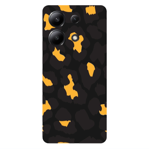 Xiaomi Redmi Note 13 4G Yellow leopard Black Colored Silicone TPU Θήκη
