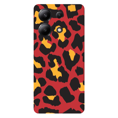 Xiaomi Redmi Note 13 4G Yellow leopard Red Colored Silicone TPU Θήκη
