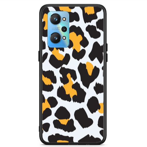 Realme Gt Neo 2 Yellow leopard Black Glossy Θήκη