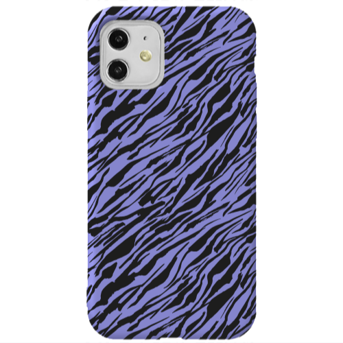 Apple iPhone 11  Black zebra Purple Colored Silicone TPU Θήκη