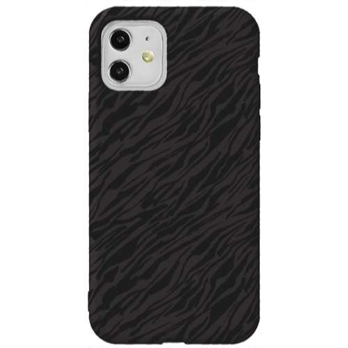 Apple iPhone 11  Black zebra Black Colored Silicone TPU Θήκη
