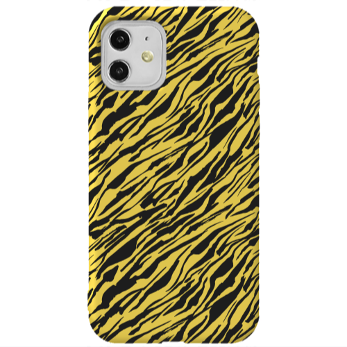 Apple iPhone 11  Black zebra Yellow Colored Silicone TPU Θήκη