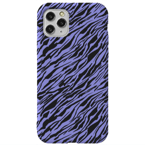 Apple iPhone 11 Pro Black zebra Purple Colored Silicone TPU Θήκη
