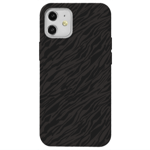 Apple iPhone 12 Black zebra Black Colored Silicone TPU Θήκη