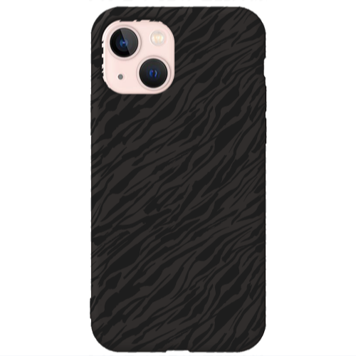 Apple iPhone 13 Black zebra Black Colored Silicone TPU Θήκη