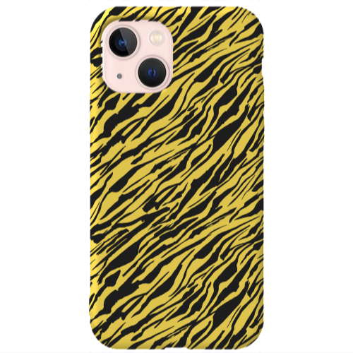 Apple iPhone 13 Black zebra Yellow Colored Silicone TPU Θήκη