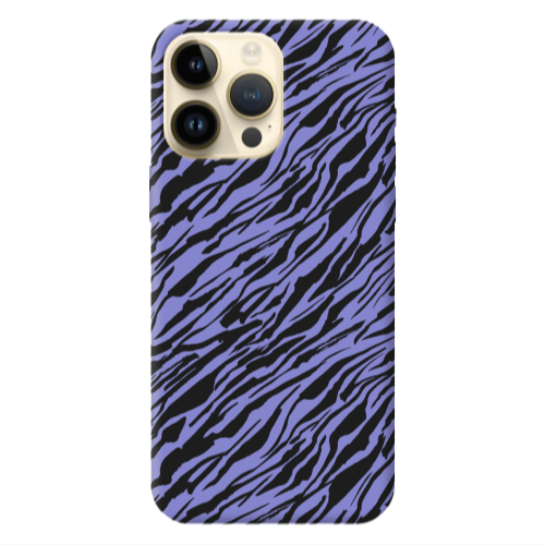 Apple iPhone 13 Pro Max Black zebra Purple Colored Silicone TPU Θήκη