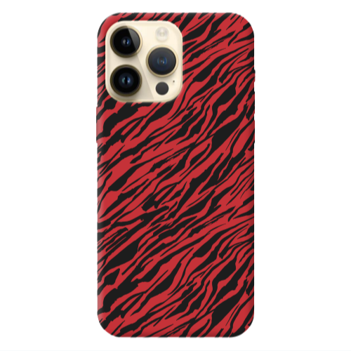 Apple iPhone 13 Pro Max Black zebra Red Colored Silicone TPU Θήκη