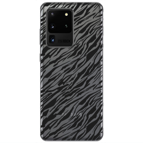 Samsung S20 Ultra Black zebra Transparent Silicone TPU Θήκη