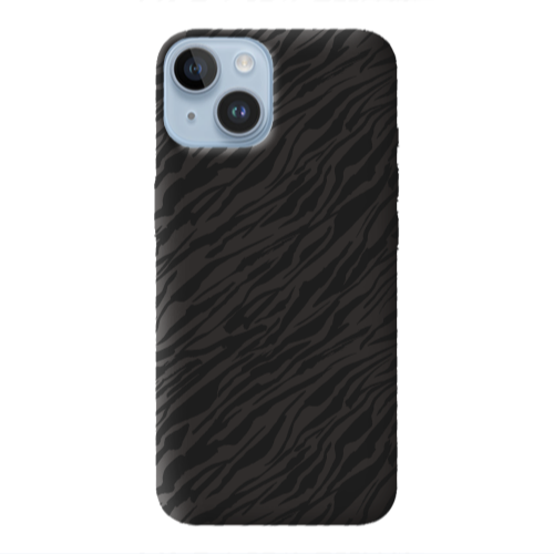 Apple iPhone 14  Black zebra Black Colored Silicone TPU Θήκη