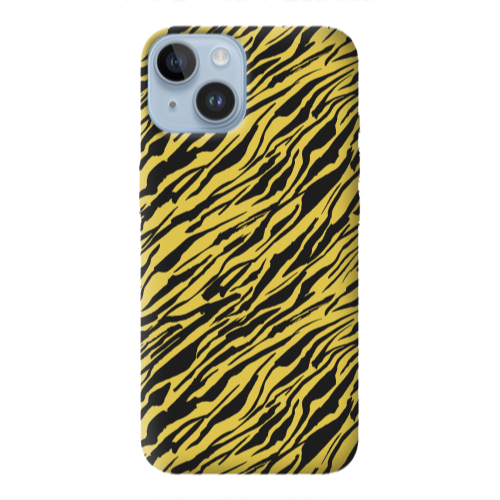 Apple iPhone 14 Plus Black zebra Yellow Colored Silicone TPU Θήκη
