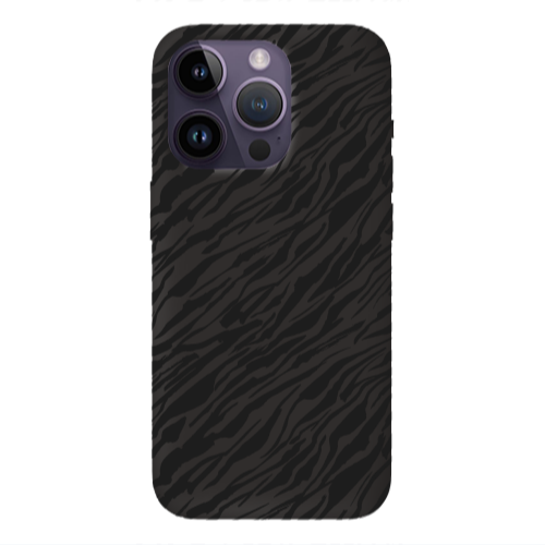 Apple iPhone 14 Pro  Black zebra Black Colored Silicone TPU Θήκη