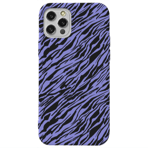 Apple iPhone 13 Pro Black zebra Purple Colored Silicone TPU Θήκη