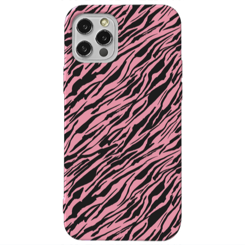 Apple iPhone 13 Pro Black zebra Pink Colored Silicone TPU Θήκη