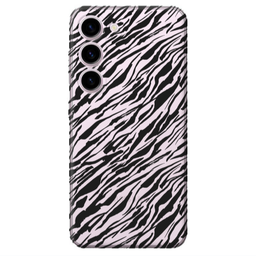 Samsung S23 Black zebra Transparent Silicone TPU Θήκη
