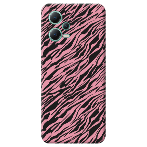 Xiaomi Redmi Note 12 Pro 5G Black zebra Pink Colored Silicone TPU Θήκη