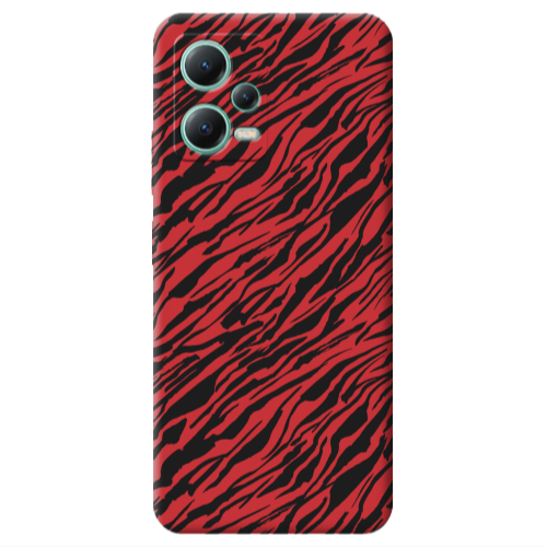 Xiaomi Redmi Note 12 Pro 5G Black zebra Red Colored Silicone TPU Θήκη