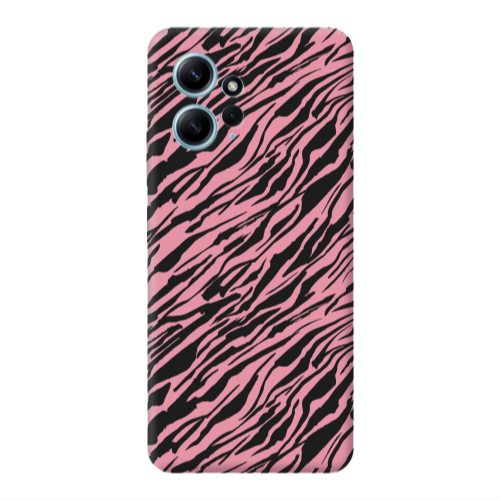 Xiaomi Redmi Note 12 4G Black zebra Pink Colored Silicone TPU Θήκη