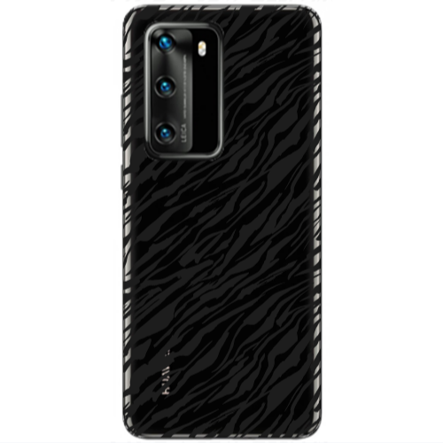 Huawei P40 Black zebra Transparent Silicone TPU Θήκη