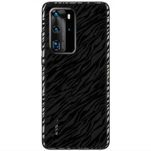 Huawei P40 Pro Black zebra Transparent Silicone TPU Θήκη