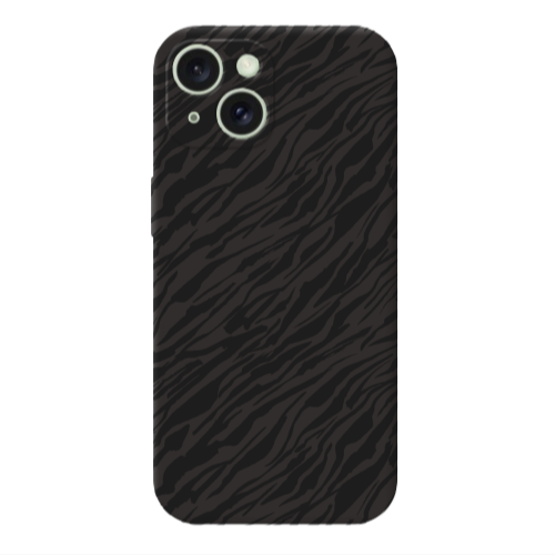 Apple iPhone 15 Black zebra Black Colored Silicone TPU Θήκη