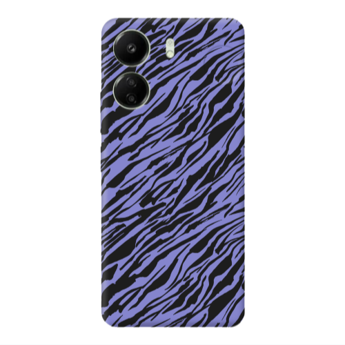 Xiaomi Redmi 13C Black zebra Purple Colored Silicone TPU Θήκη