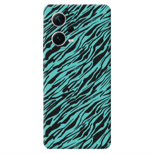 Xiaomi Poco X5 Black zebra Turquoise Colored Silicone TPU Θήκη