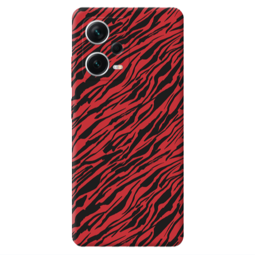 Xiaomi Poco X5 Black zebra Red Colored Silicone TPU Θήκη