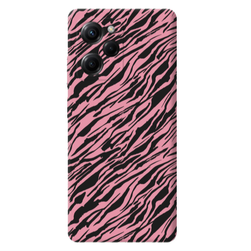 Xiaomi Poco X5 Pro Black zebra Pink Colored Silicone TPU Θήκη