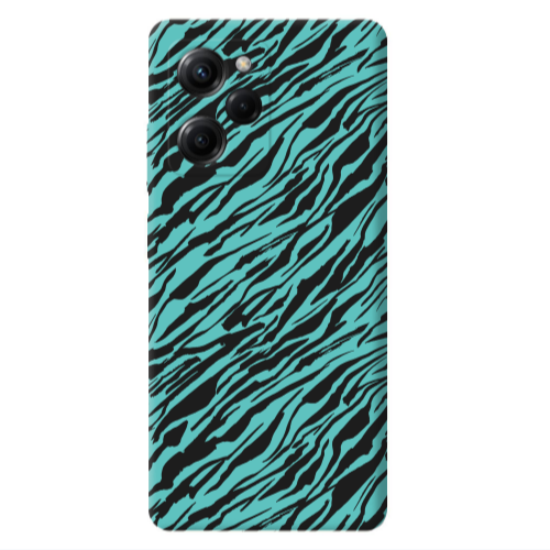 Xiaomi Poco X5 Pro Black zebra Turquoise Colored Silicone TPU Θήκη