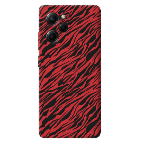 Xiaomi Poco X5 Pro Black zebra Red Colored Silicone TPU Θήκη