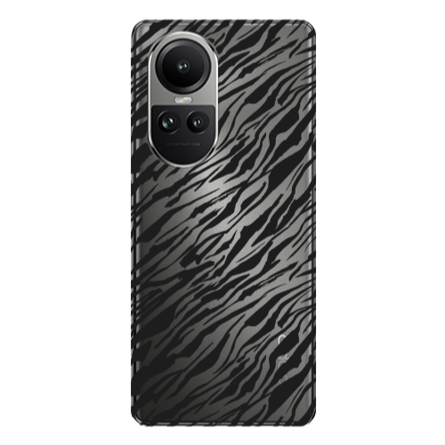 Oppo Reno10 5G Black zebra Transparent Silicone TPU Θήκη