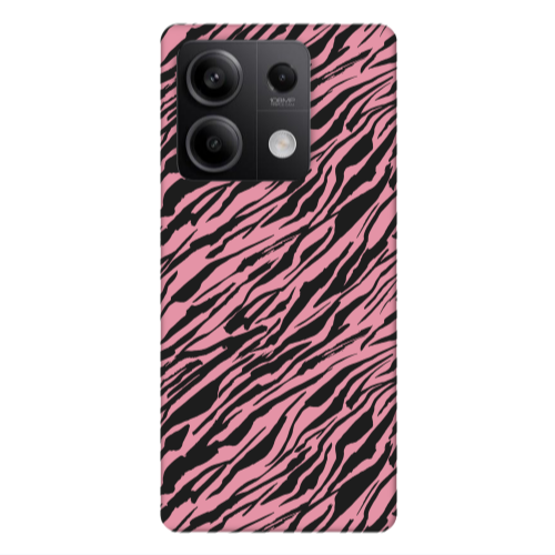 Xiaomi Redmi Note 13 5G Black zebra Pink Colored Silicone TPU Θήκη