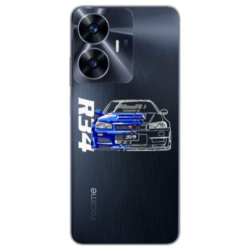 Realme Note 50 Blue R34 Transparent Silicone TPU Θήκη