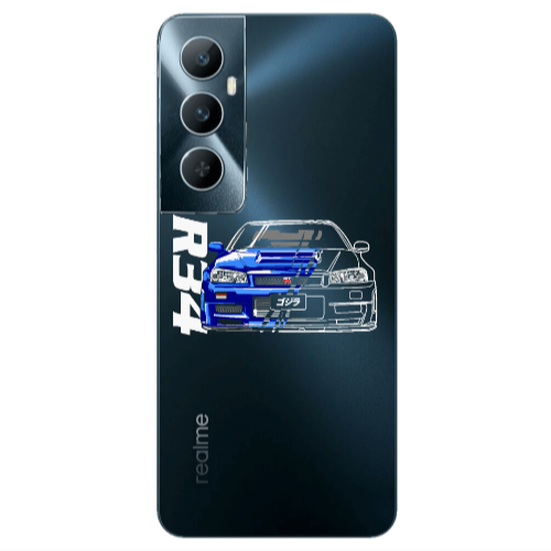 Realme C65 Blue R34 Transparent Silicone TPU Θήκη