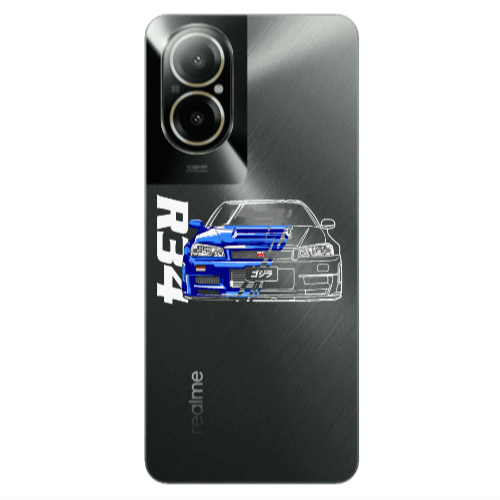 Realme C67 Blue R34 Transparent Silicone TPU Θήκη