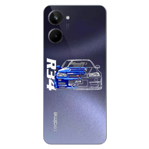 Realme 10 Blue R34 Transparent Silicone TPU Θήκη