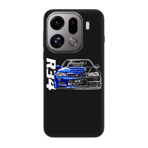 Oppo Find X9 Pro Blue R34 Black Colored Silicone TPU Θήκη