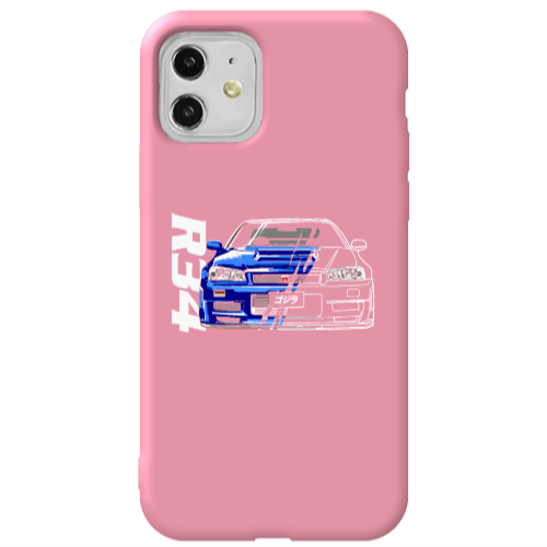 Apple iPhone 11  Blue R34 Pink Colored Silicone TPU Θήκη