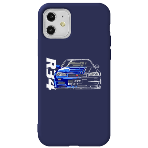 Apple iPhone 11  Blue R34 Dark blue Colored Silicone TPU Θήκη