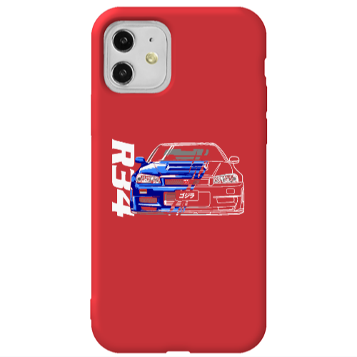 Apple iPhone 11  Blue R34 Red Colored Silicone TPU Θήκη