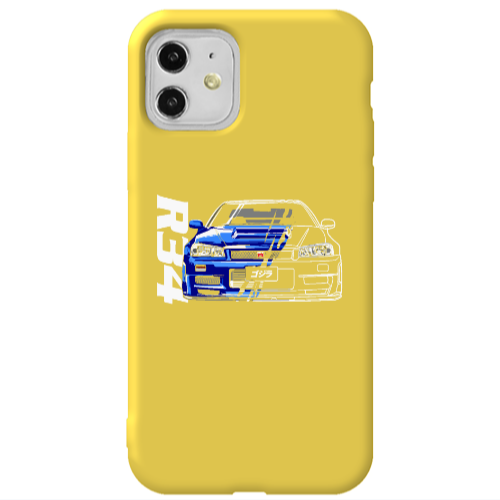 Apple iPhone 11  Blue R34 Yellow Colored Silicone TPU Θήκη