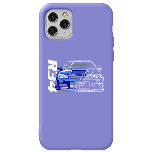 Apple iPhone 11 Pro Blue R34 Purple Colored Silicone TPU Θήκη
