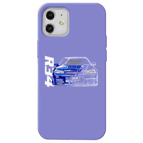 Apple iPhone 12 Blue R34 Purple Colored Silicone TPU Θήκη
