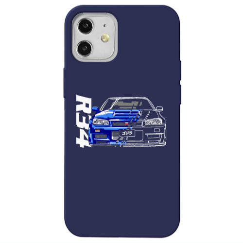 Apple iPhone 12 Blue R34 Dark blue Colored Silicone TPU Θήκη