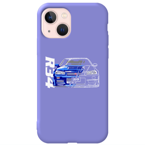 Apple iPhone 13 Blue R34 Purple Colored Silicone TPU Θήκη