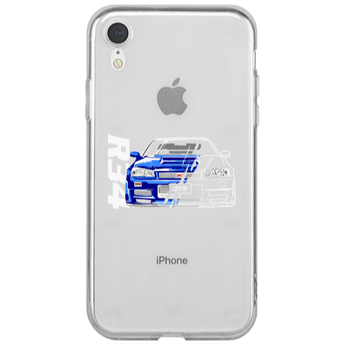 Apple iPhone Xr Blue R34 Transparent Silicone TPU Θήκη