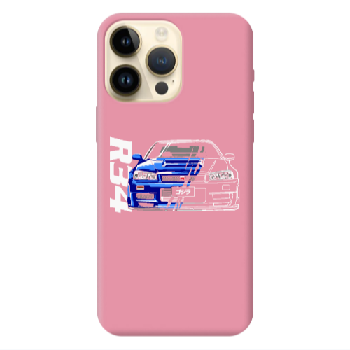 Apple iPhone 13 Pro Max Blue R34 Pink Colored Silicone TPU Θήκη