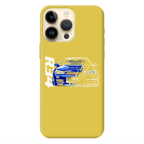 Apple iPhone 13 Pro Max Blue R34 Yellow Colored Silicone TPU Θήκη