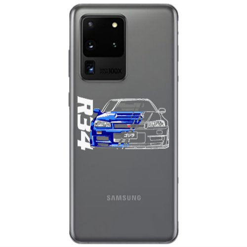 Samsung S20 Ultra Blue R34 Transparent Silicone TPU Θήκη